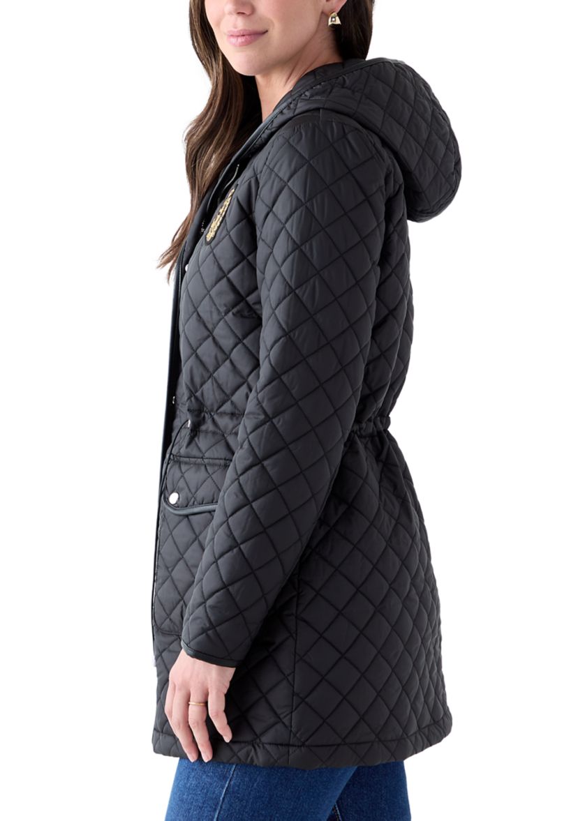 Womens Quilted Cinched Coat
