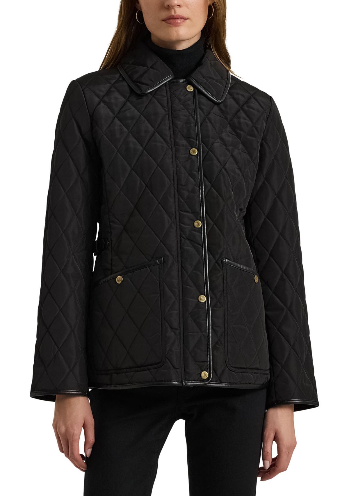 Womens Quilted Velboa Lined Coat