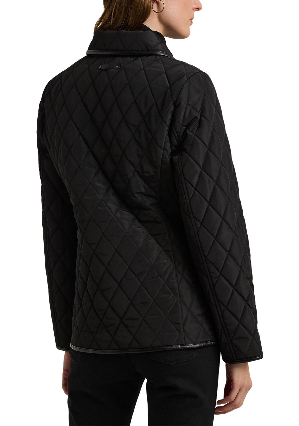 Womens Quilted Velboa Lined Coat