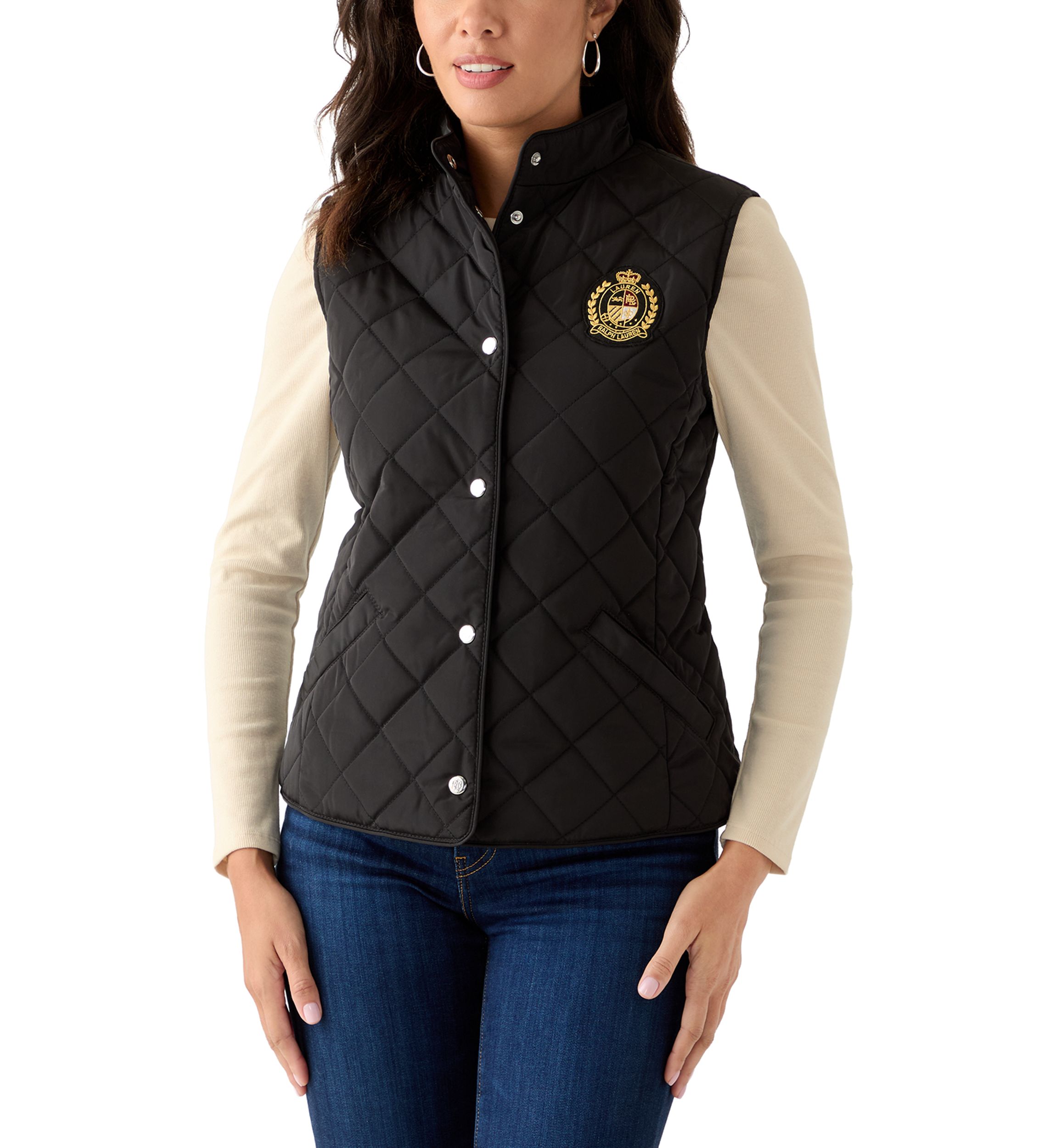 Quilted Vest with Embroidered Patch