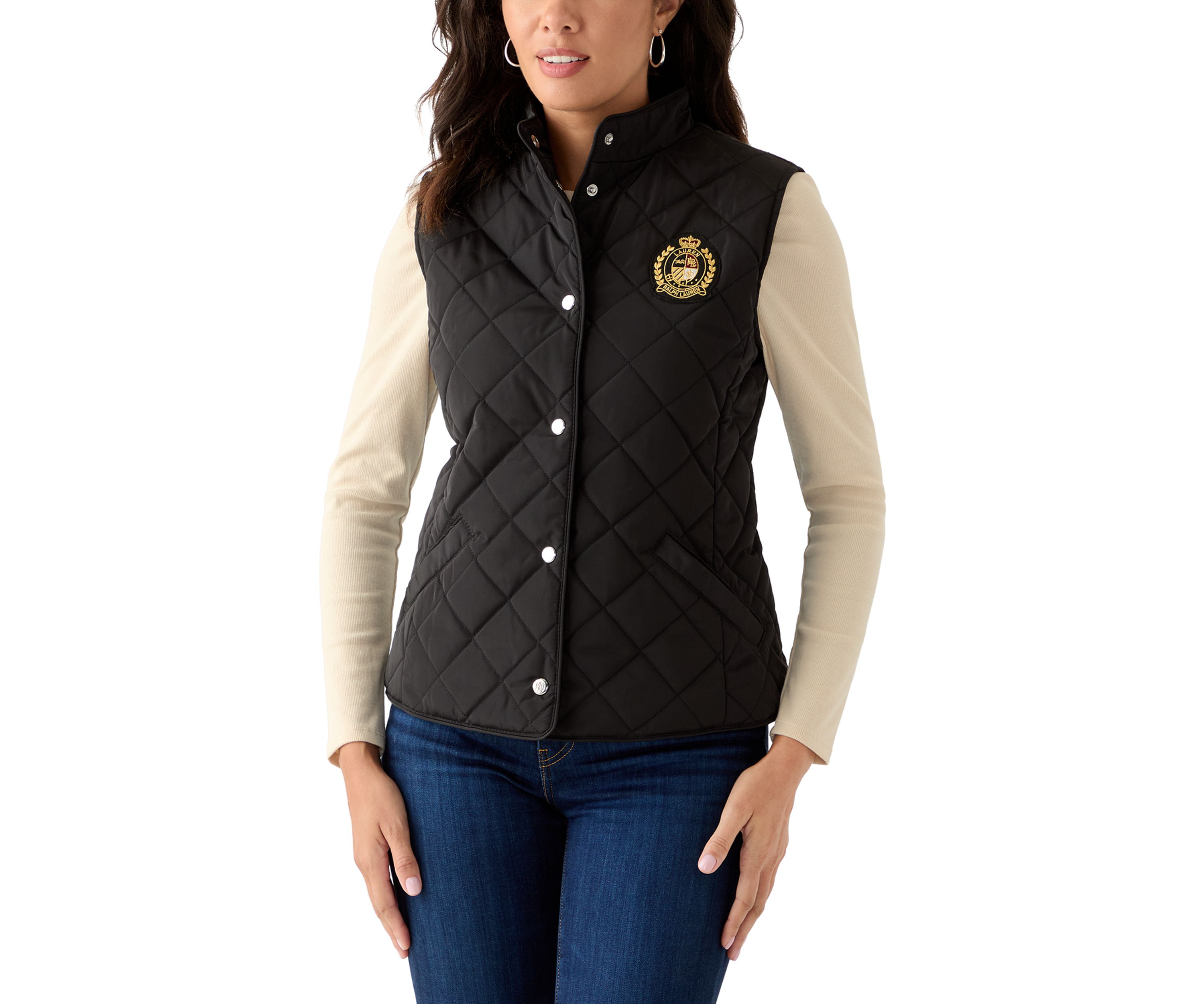 Quilted Vest with Embroidered Patch