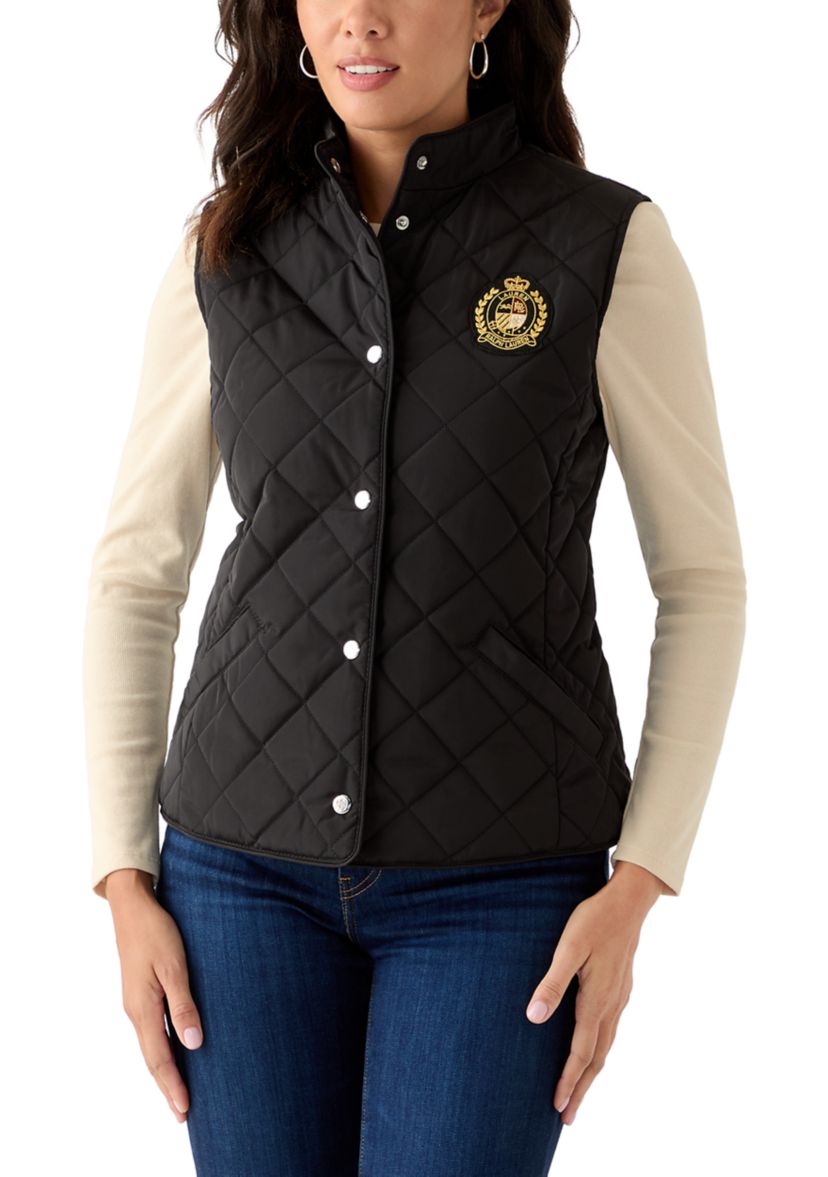 Quilted Vest with Embroidered Patch