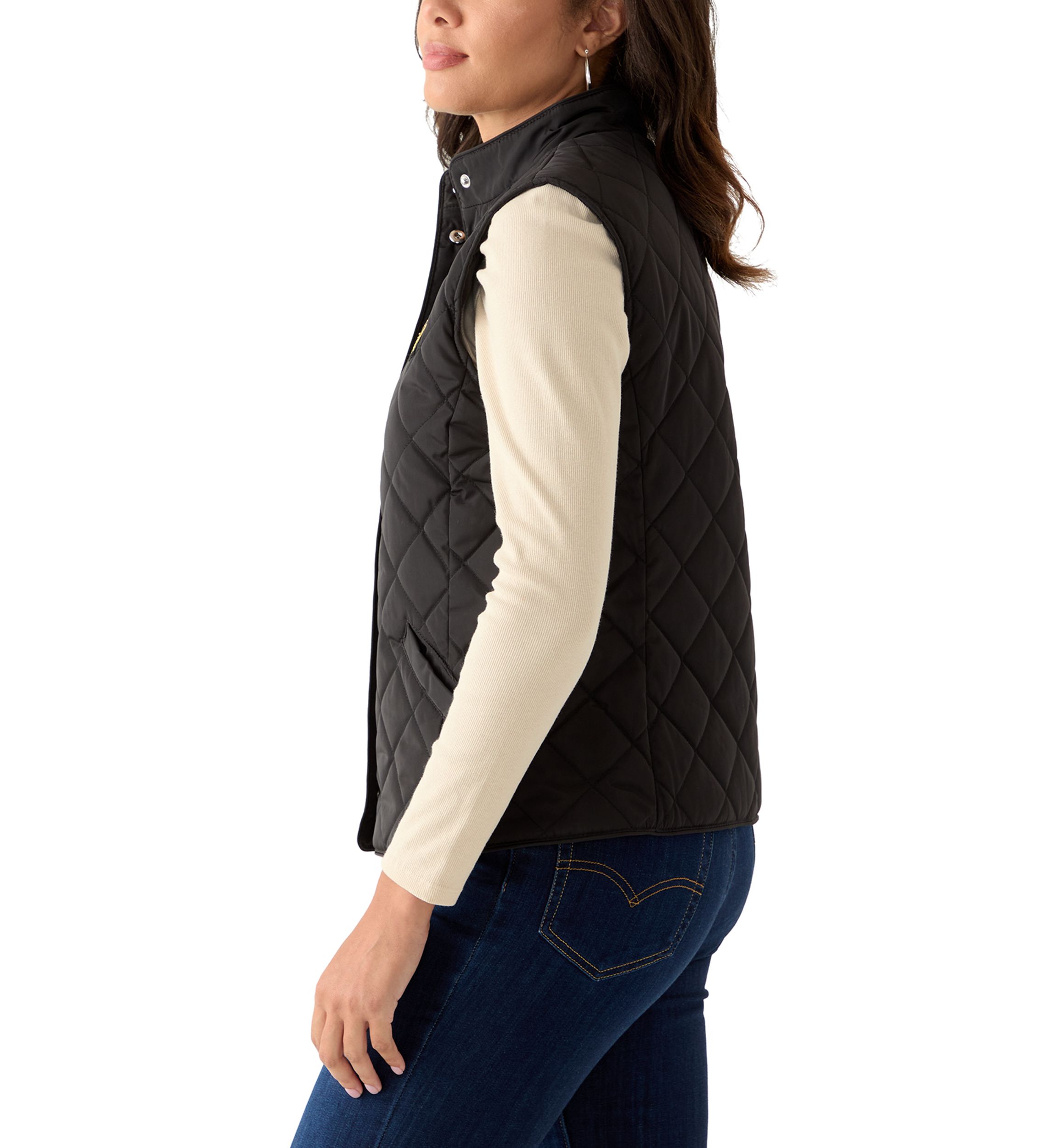 Quilted Vest with Embroidered Patch