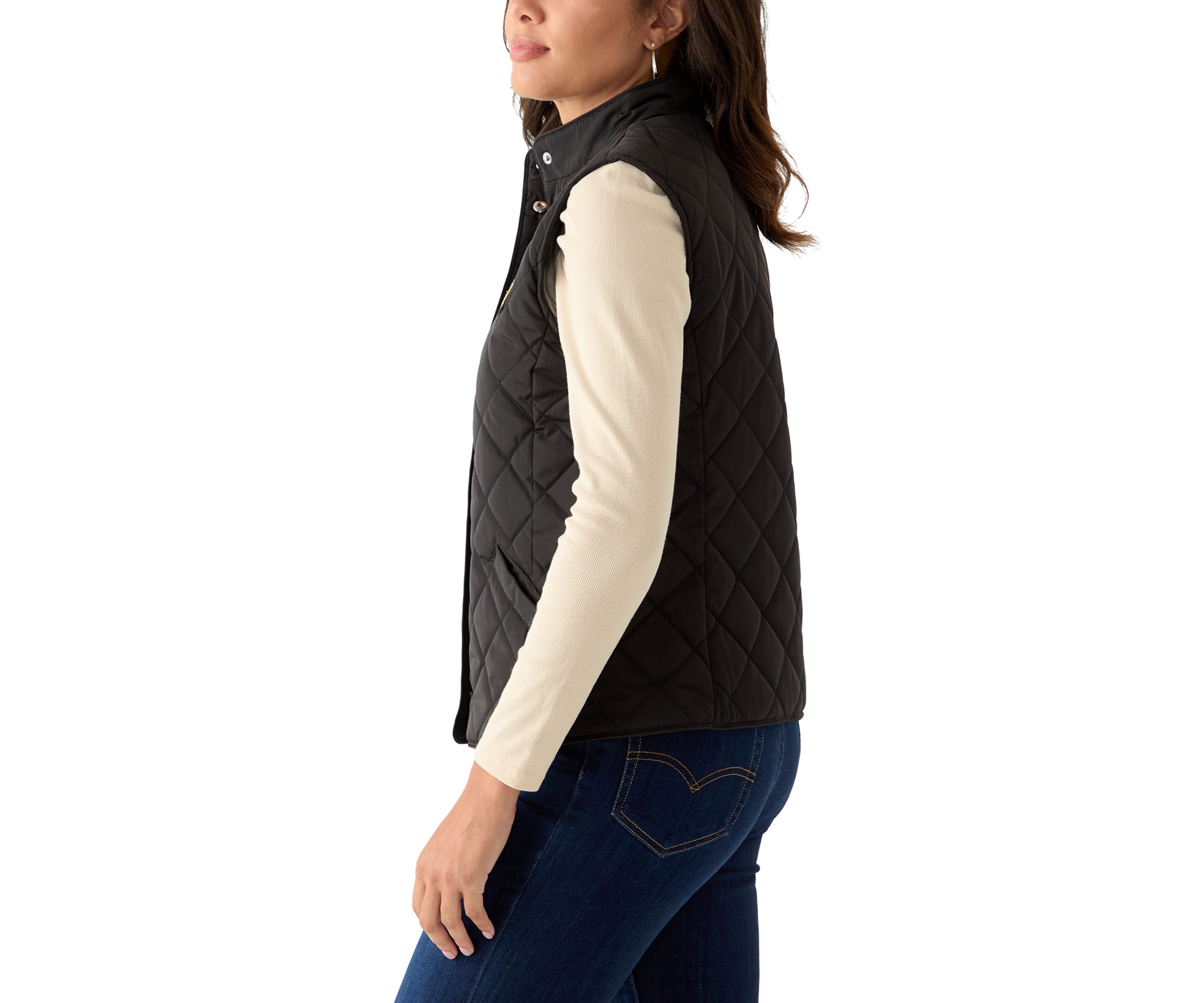 Quilted Vest with Embroidered Patch