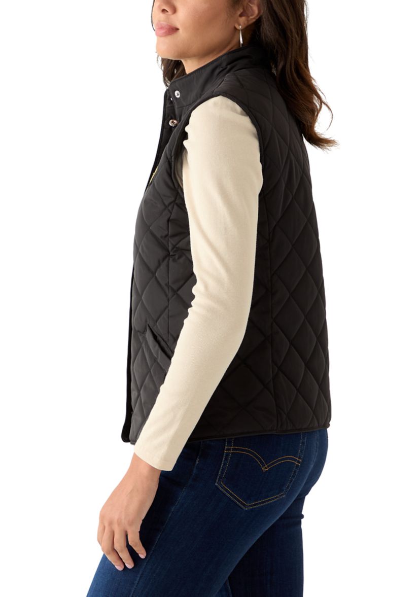 Quilted Vest with Embroidered Patch