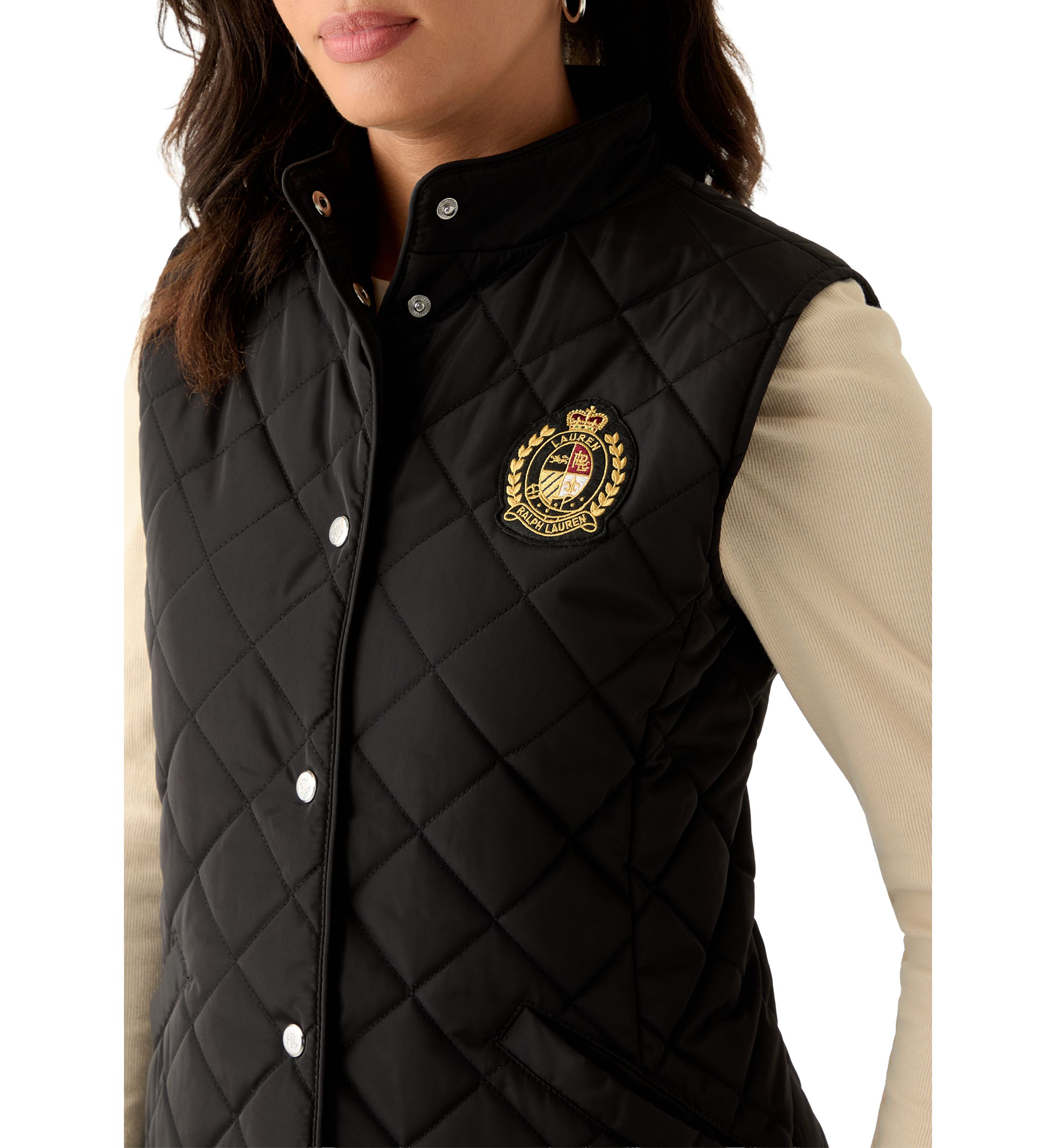 Quilted Vest with Embroidered Patch