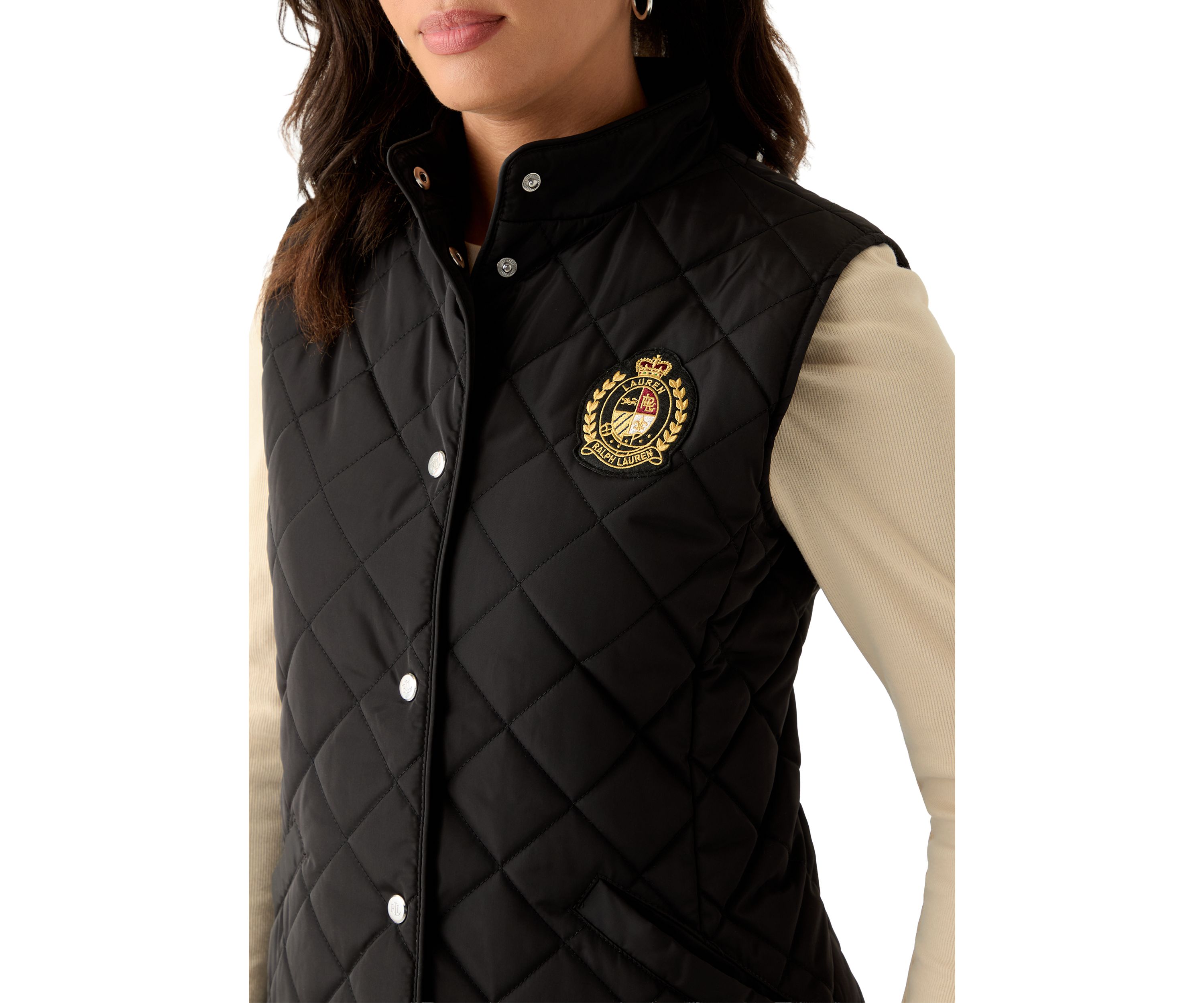 Quilted Vest with Embroidered Patch