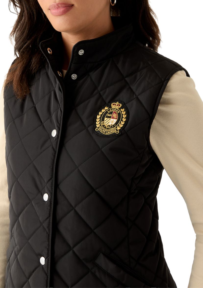 Quilted Vest with Embroidered Patch