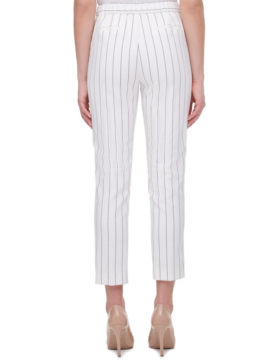 Womens Pinstripe Linen Trousers