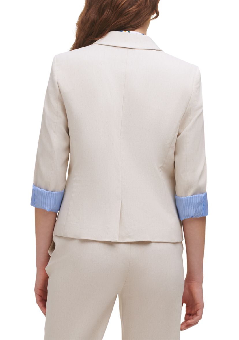 Womens Notch Lapel One Button Blazer 