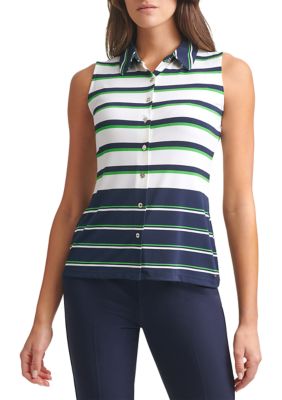 sleeveless collared top