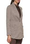 Womens Long Sleeve One Button Soft Suiting Jacket
