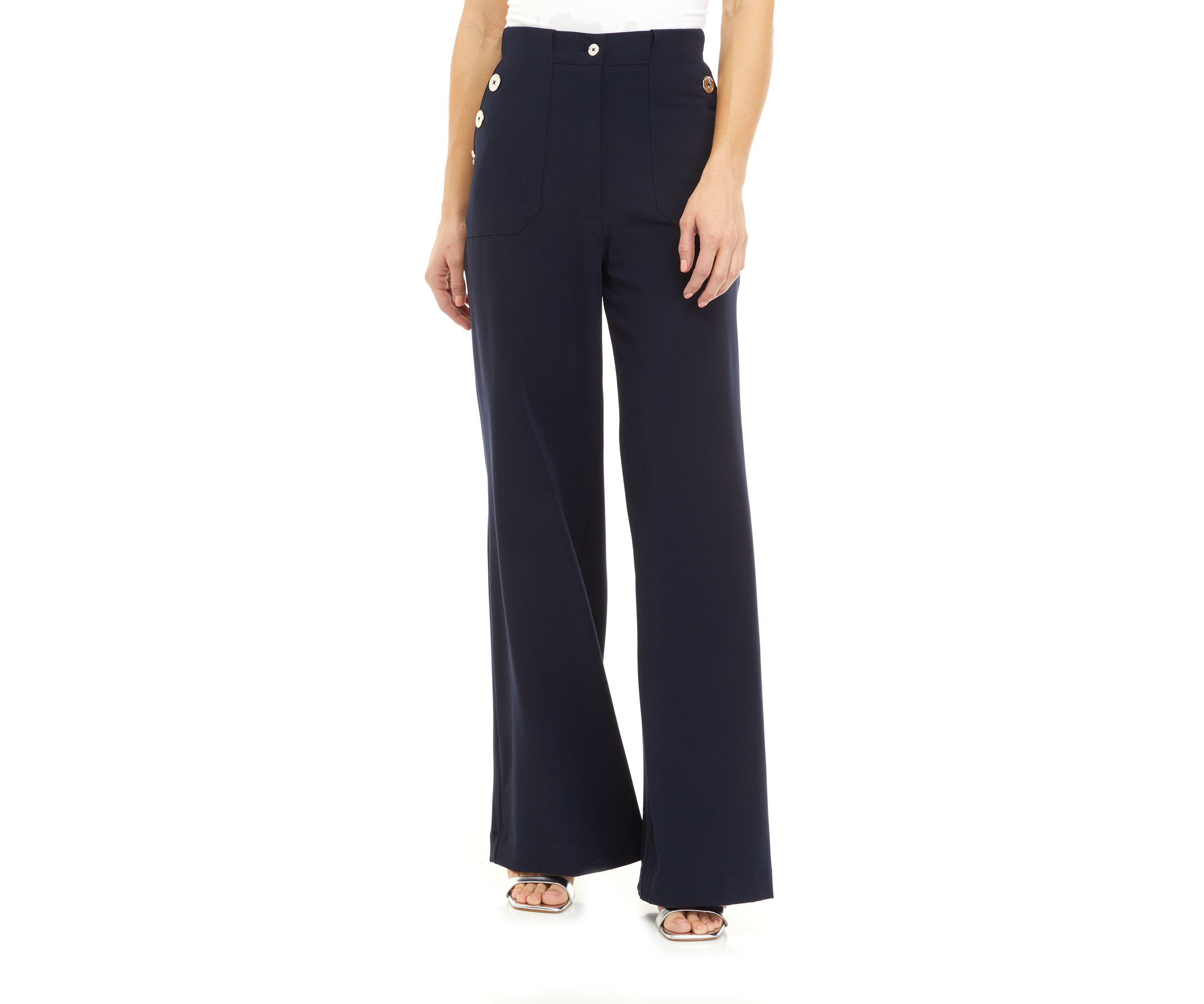 Womens Button Pocket Sailor Pants