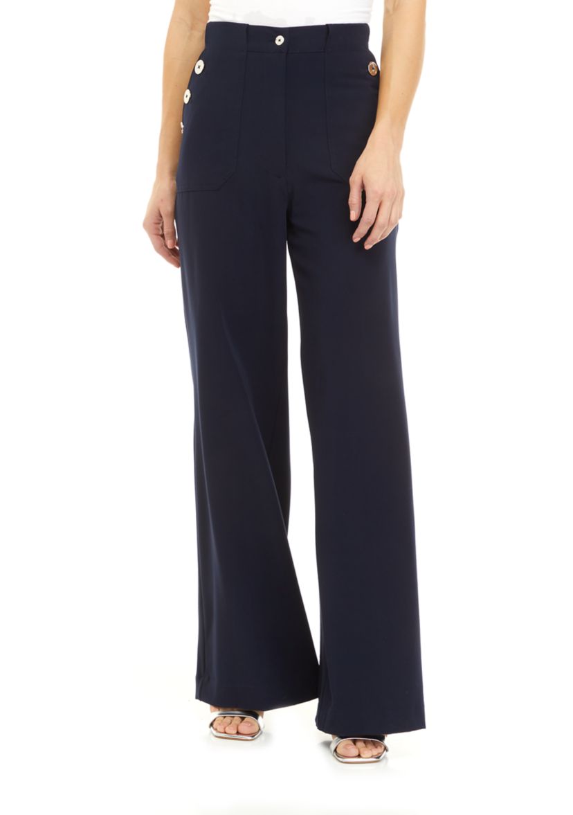 Womens Button Pocket Sailor Pants