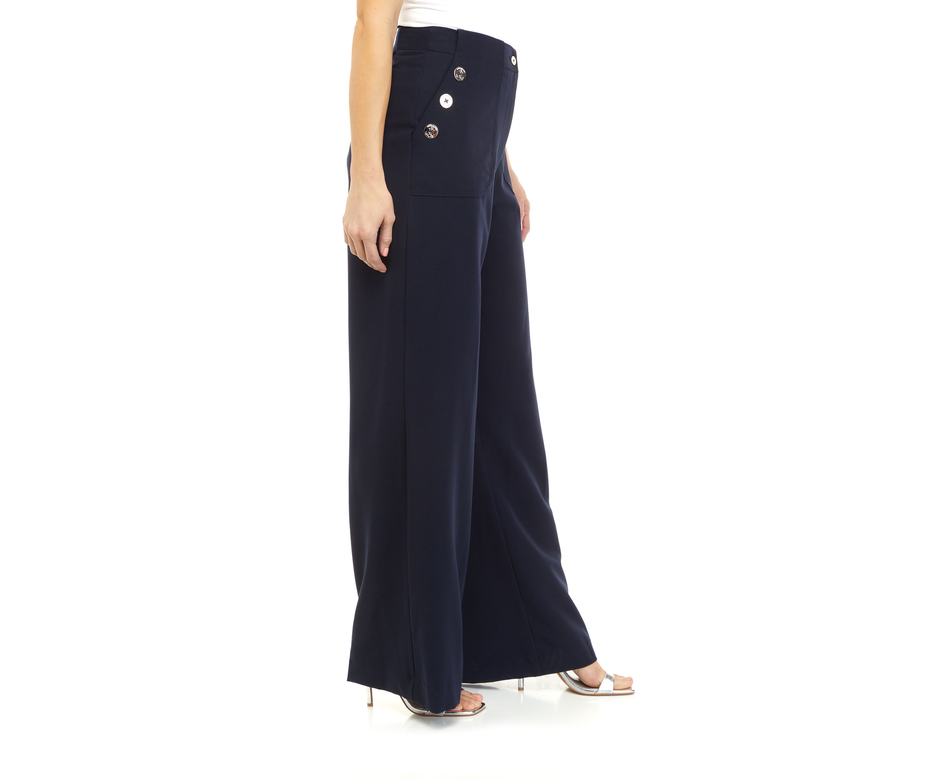Womens Button Pocket Sailor Pants