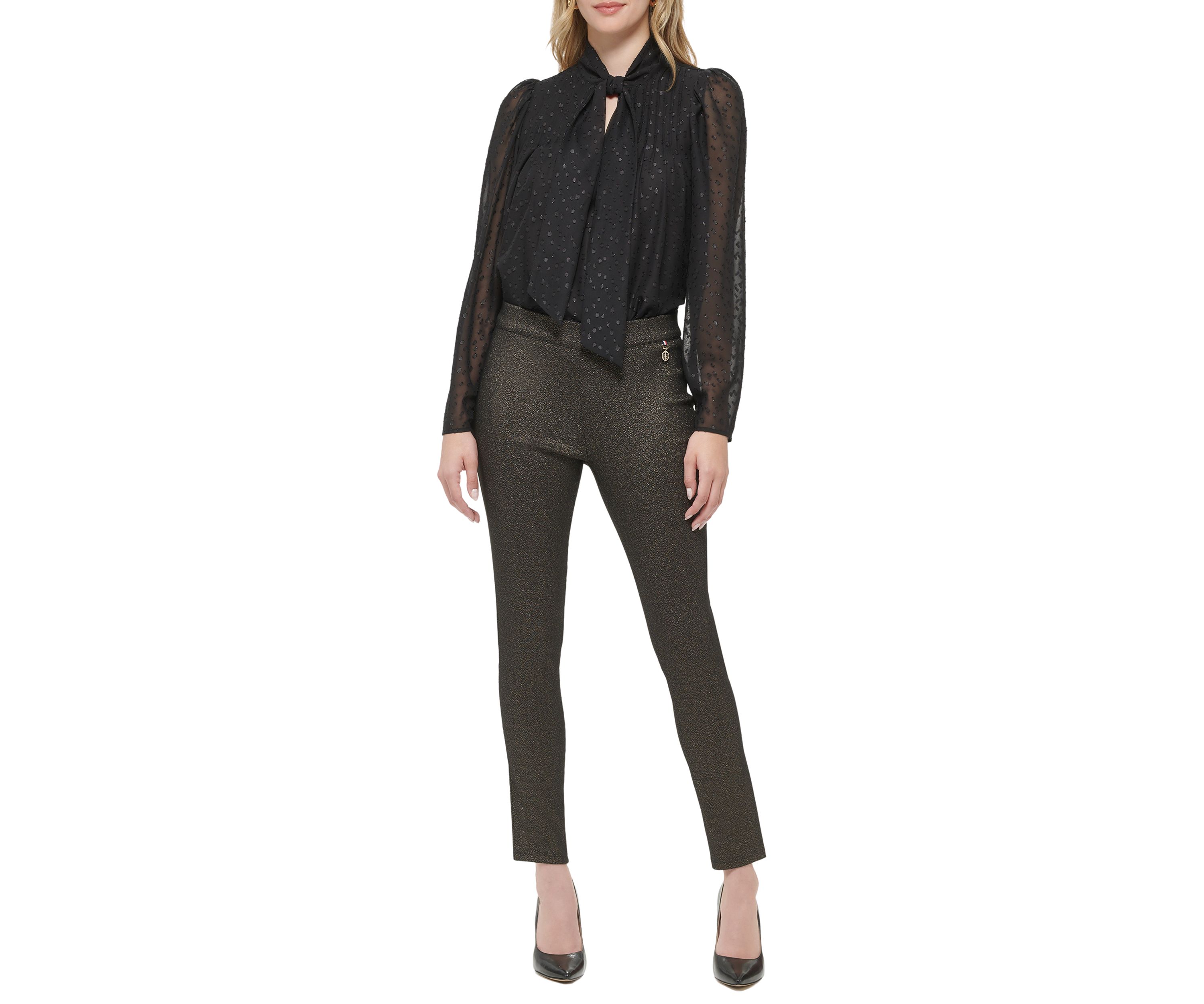 Womens Slim Shimmer Pants
