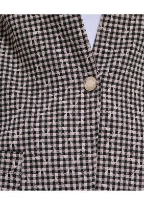 Women's Checkered Shawl Collar Blazer