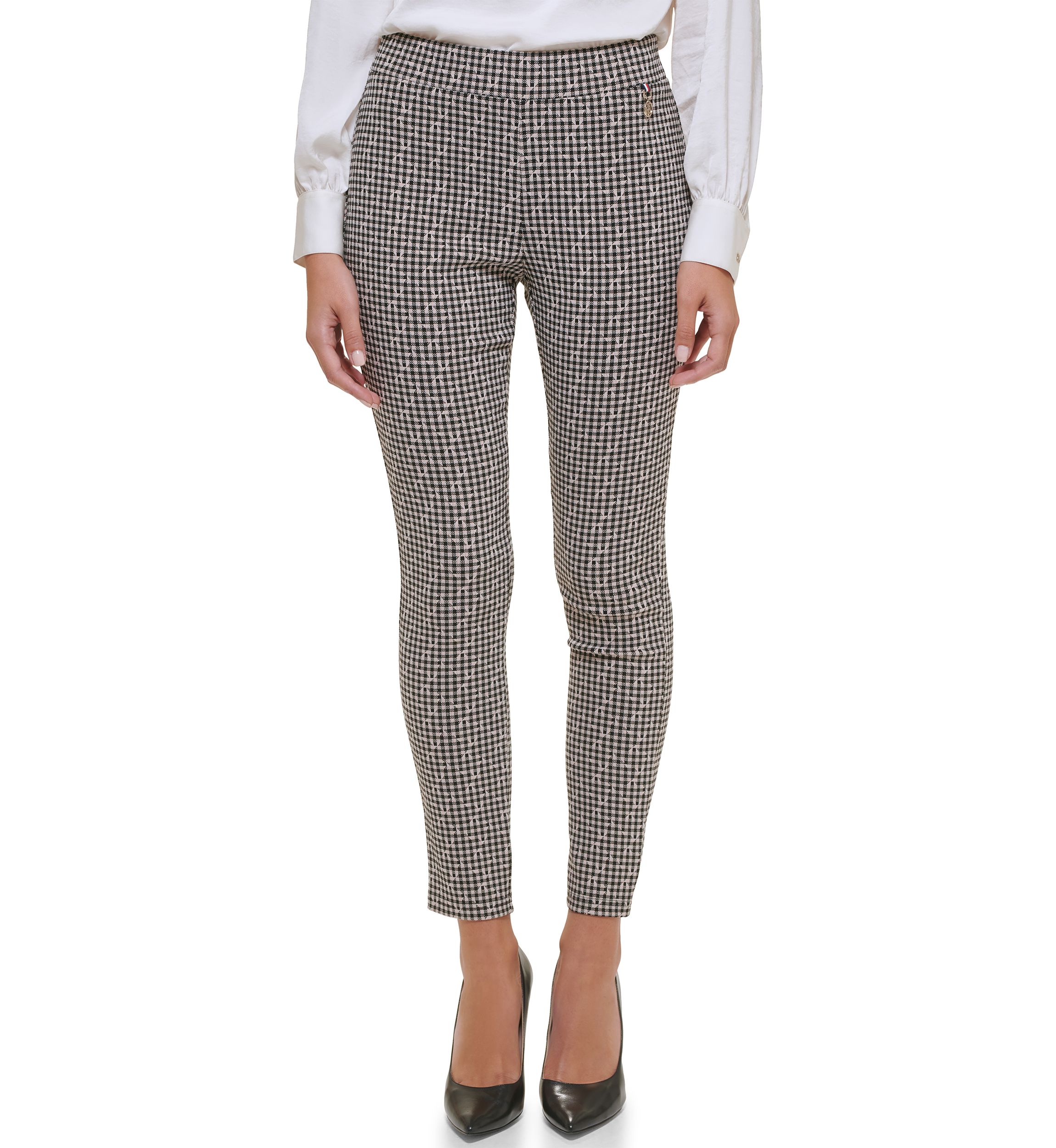 Womens Checkered Pull On Pants