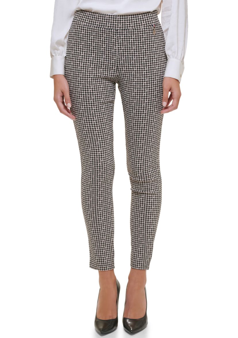 Womens Checkered Pull On Pants
