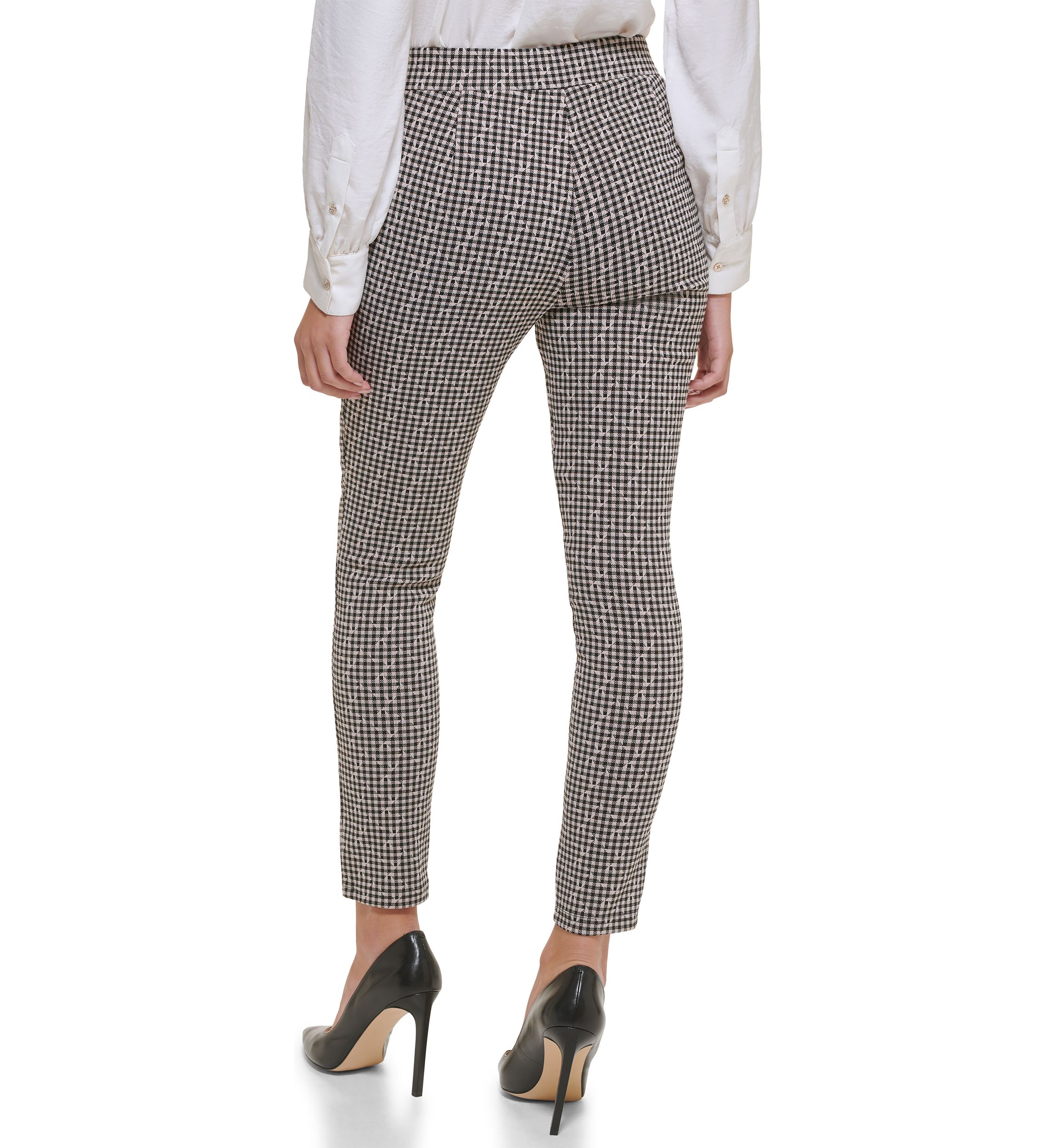 Womens Checkered Pull On Pants