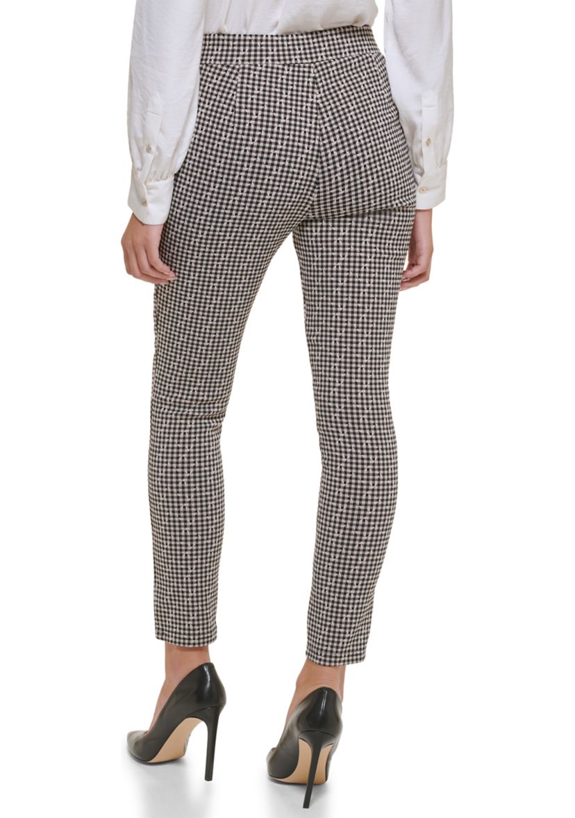 Womens Checkered Pull On Pants