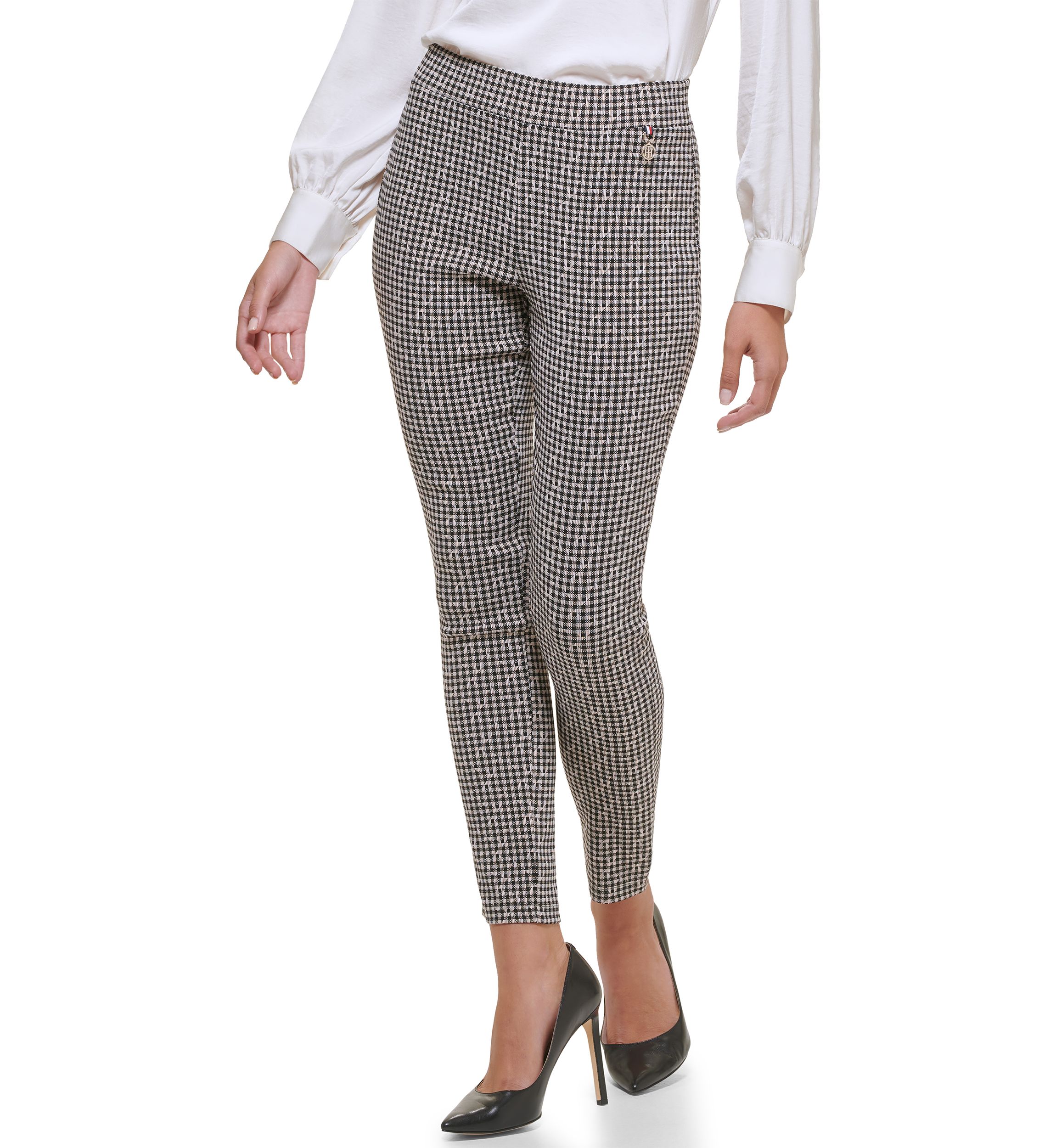 Womens Checkered Pull On Pants