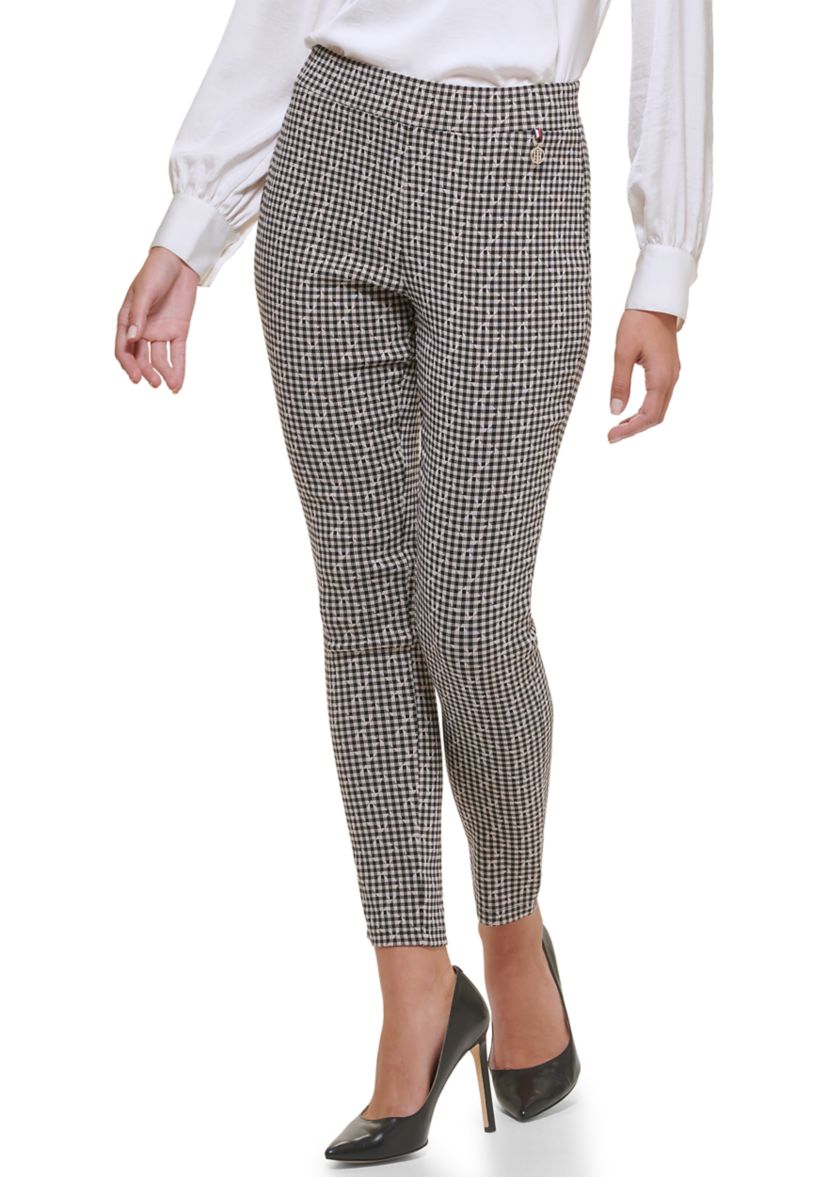 Womens Checkered Pull On Pants