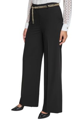 Women's High Rise Wide Leg Belted Pants