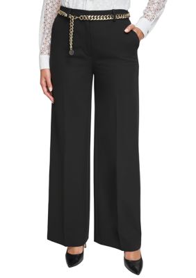 Women's High Rise Wide Leg Belted Pants