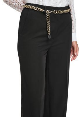 Women's High Rise Wide Leg Belted Pants