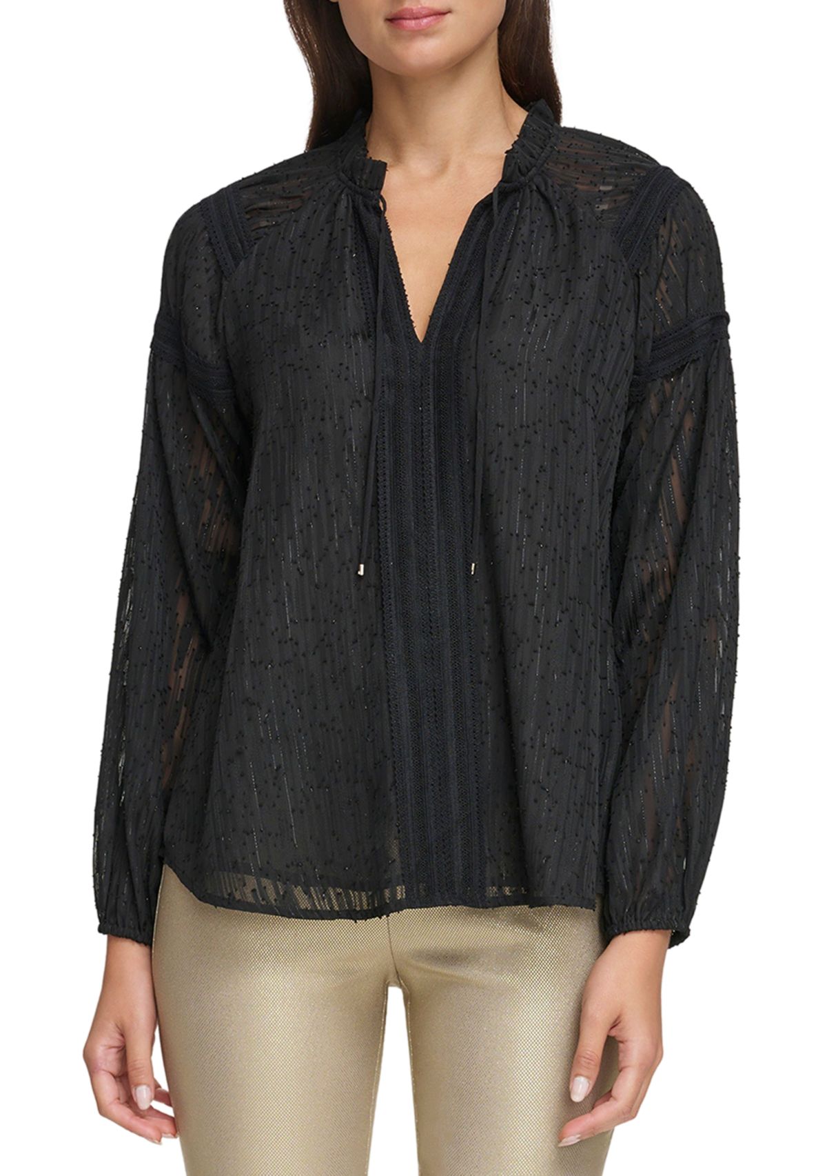 Womens Long Sleeve Lurex® Tunic Blouse