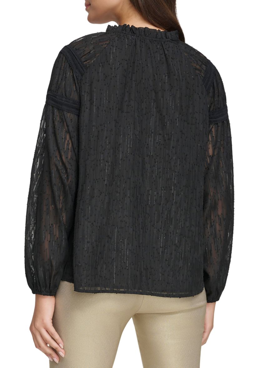 Womens Long Sleeve Lurex® Tunic Blouse