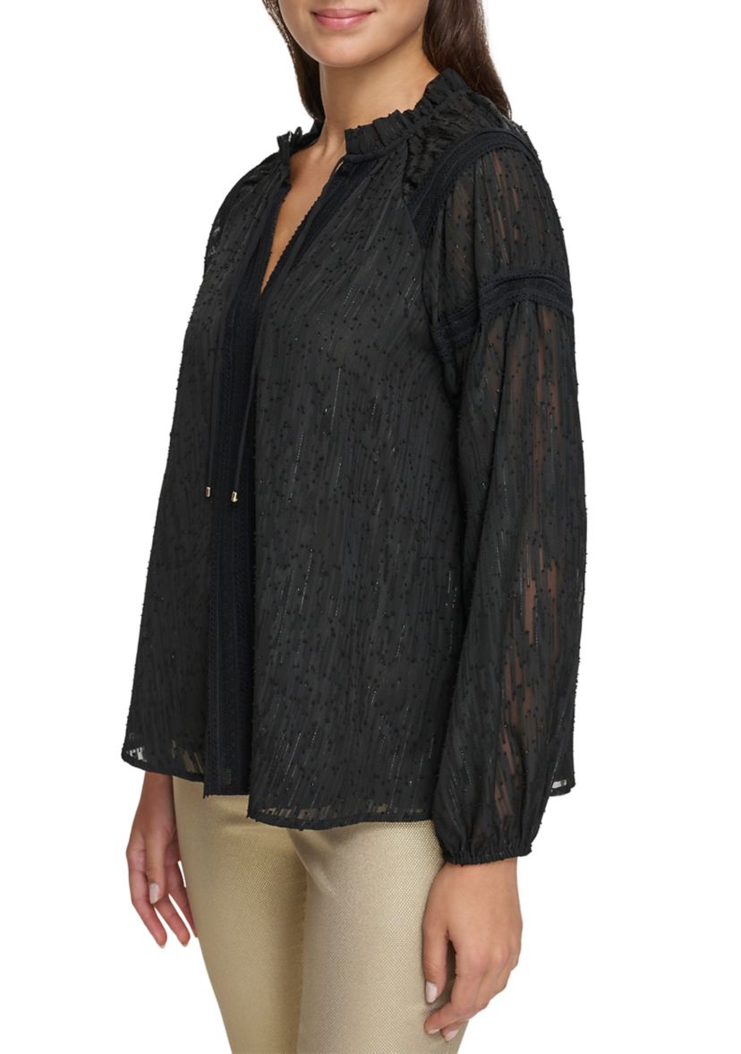 Womens Long Sleeve Lurex® Tunic Blouse