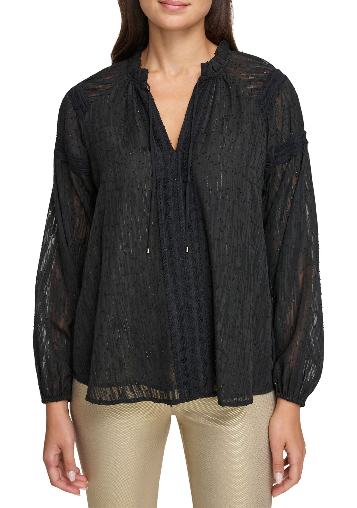Womens Long Sleeve Lurex® Tunic Blouse