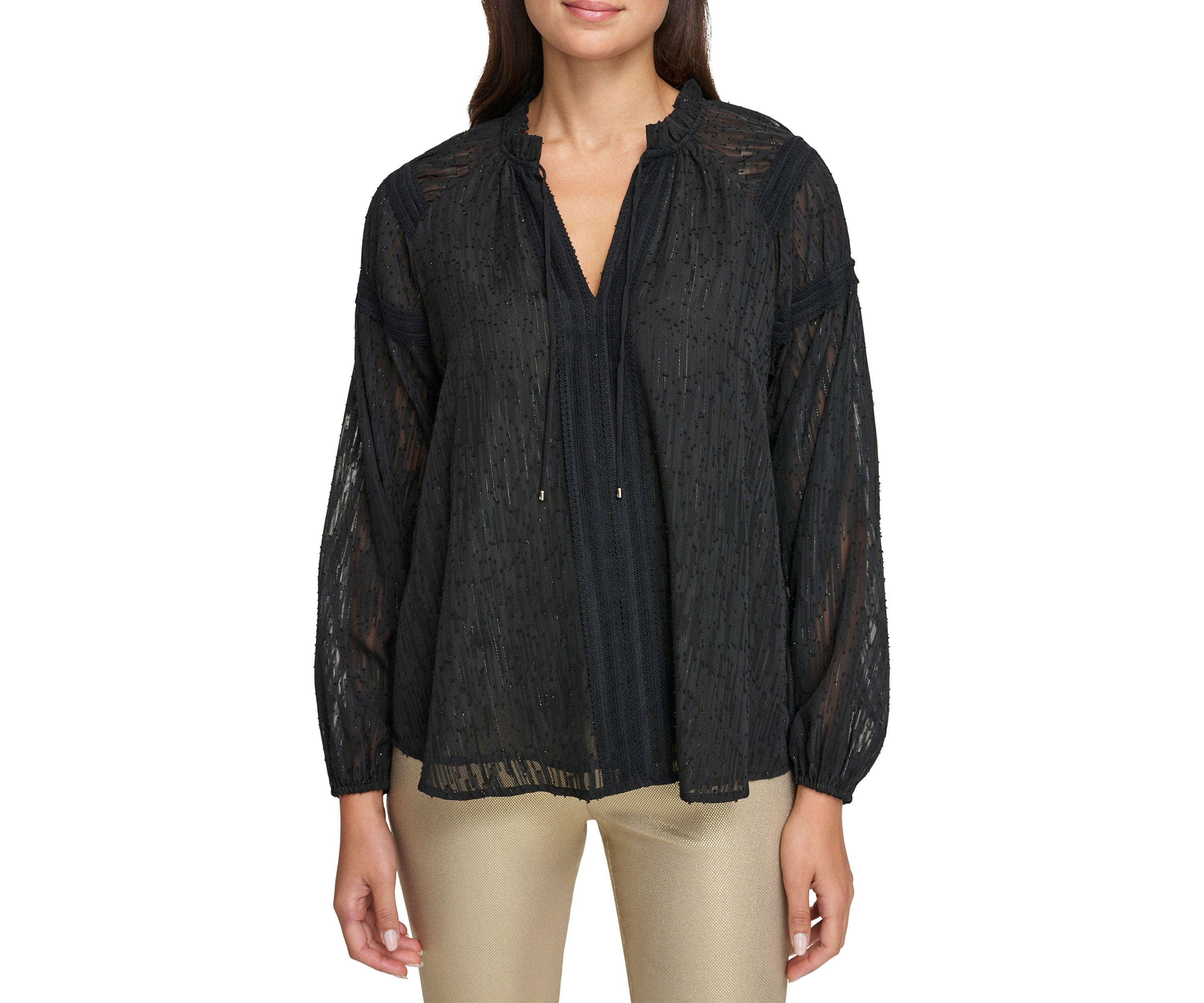 Womens Long Sleeve Lurex® Tunic Blouse