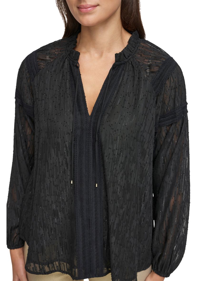 Womens Long Sleeve Lurex® Tunic Blouse