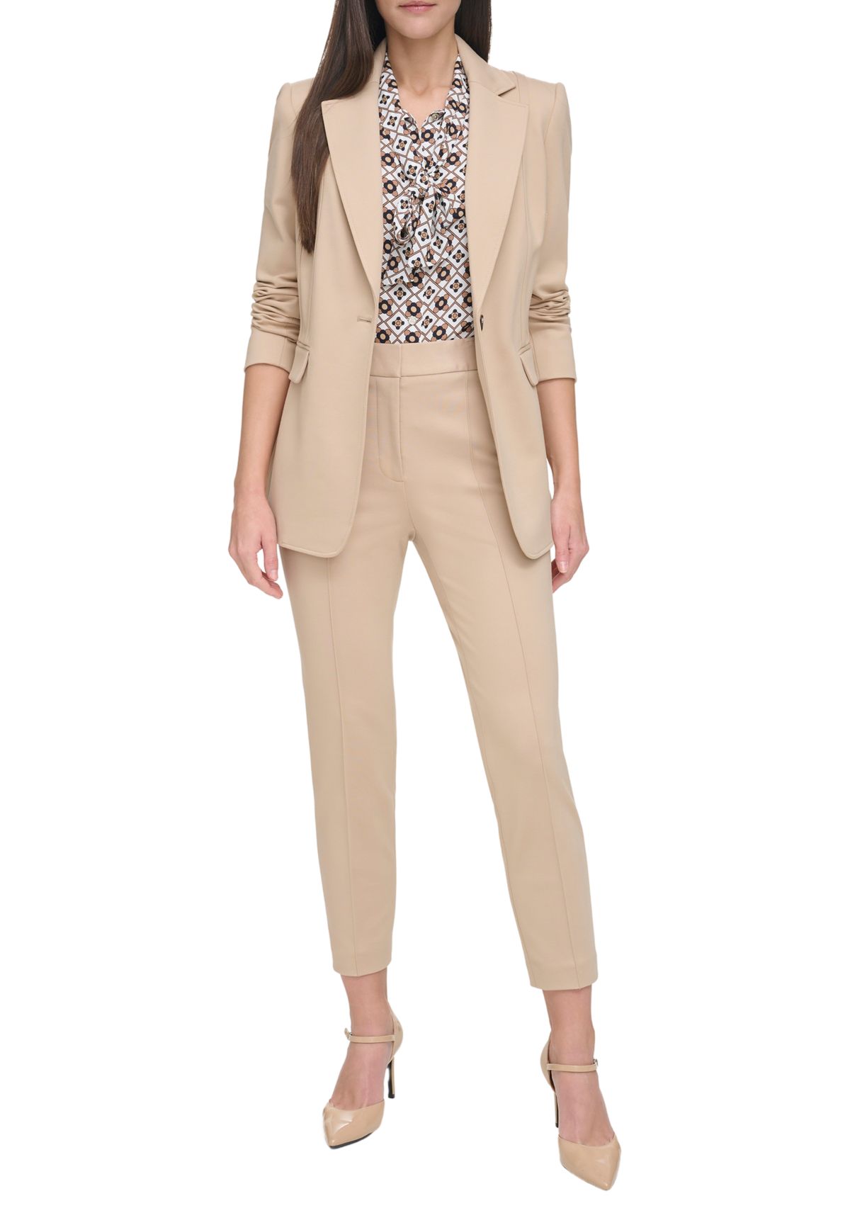 Womens One Button Framed Blazer