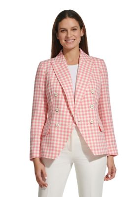 Tommy Hilfiger Women's Gingham Double Breasted Blazer, 2