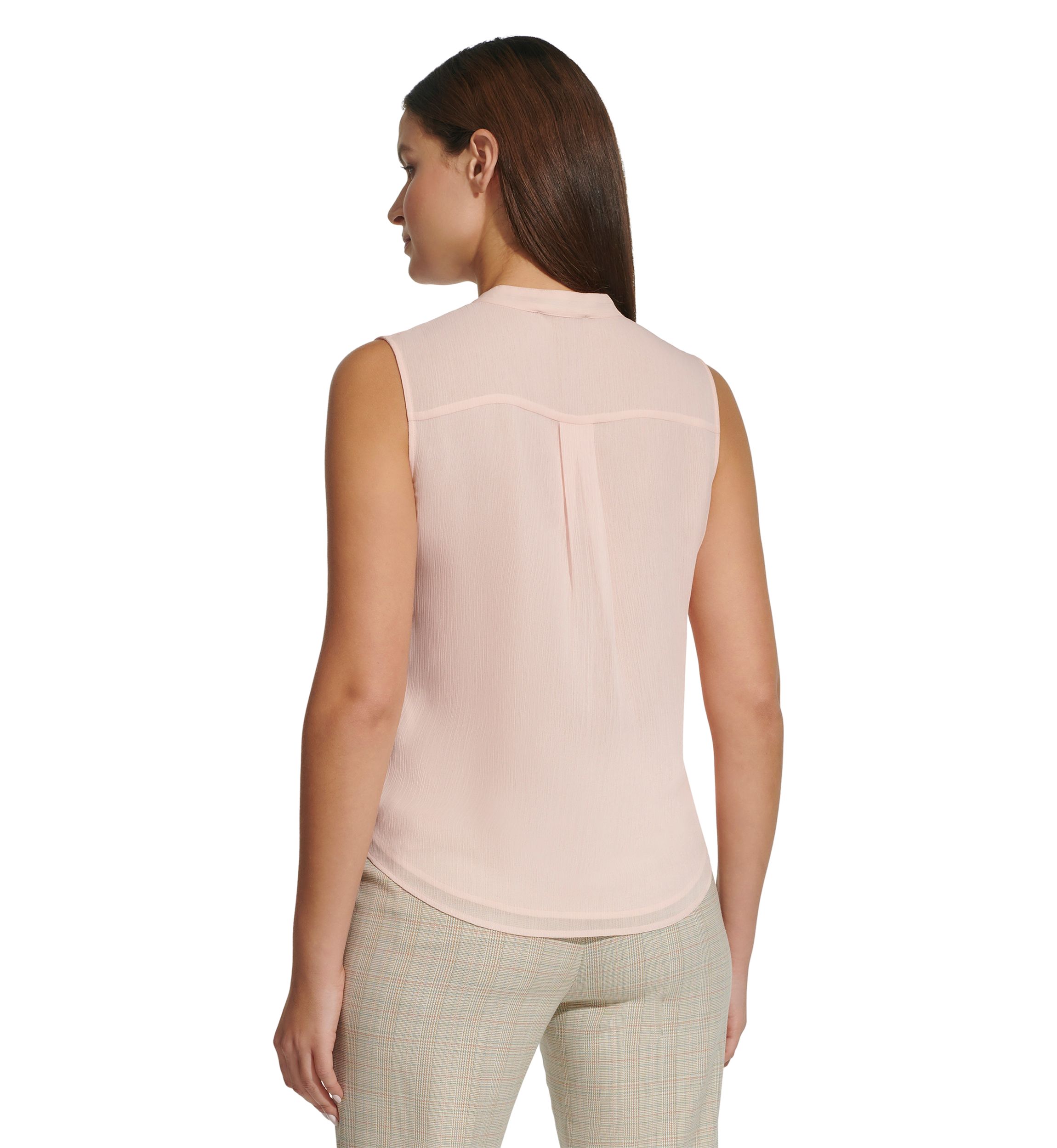 Womens Sleeveless Ruffle Blouse