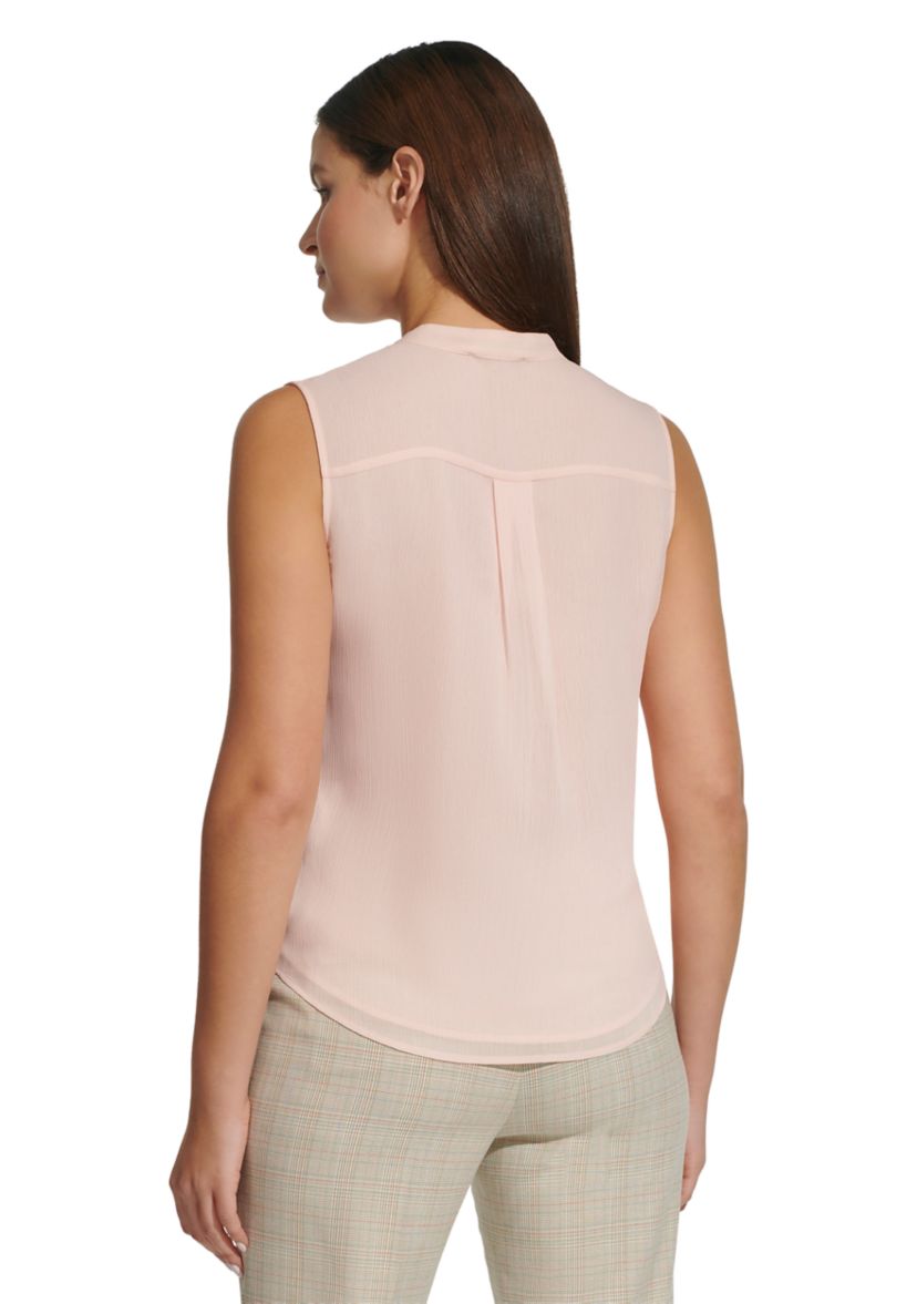 Womens Sleeveless Ruffle Blouse