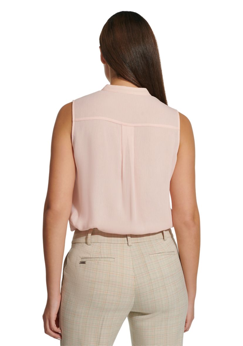 Womens Sleeveless Ruffle Blouse