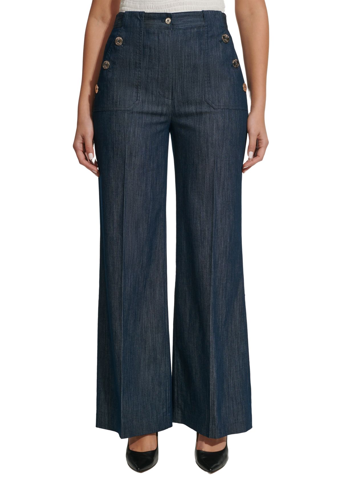 Womens Denim Sailor Pants