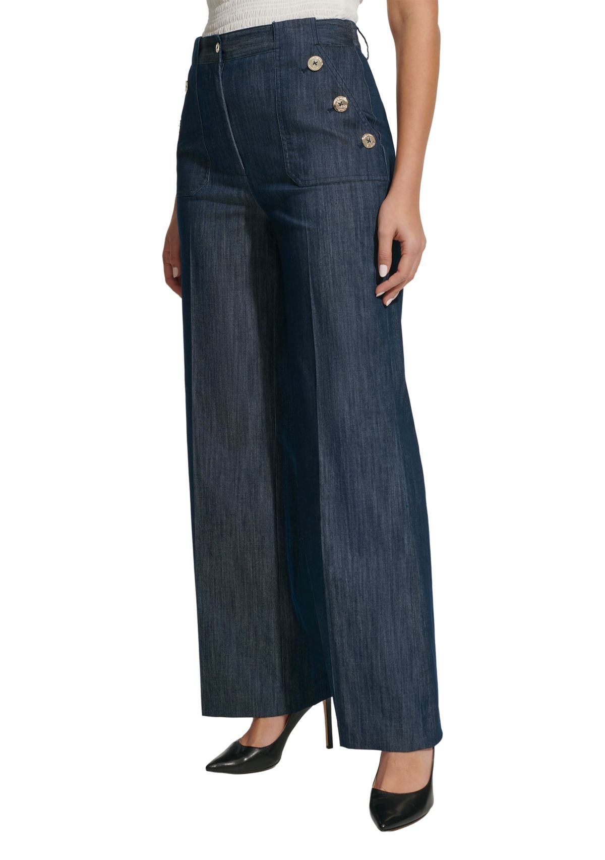 Womens Denim Sailor Pants