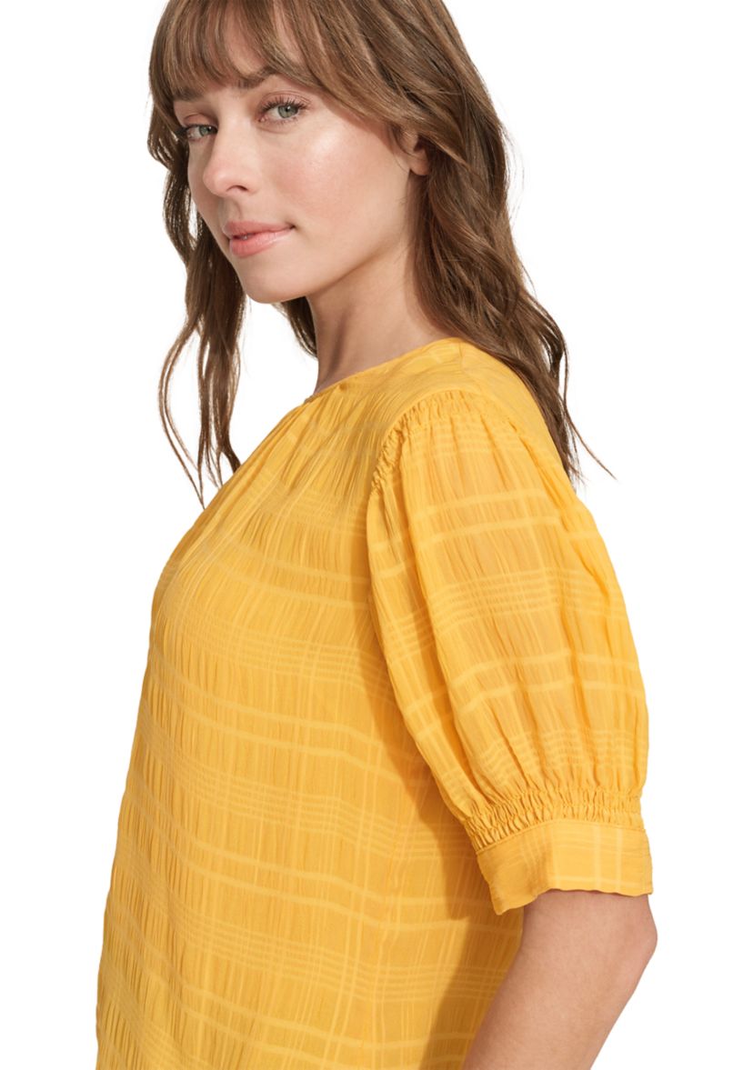 Womens Textured Puff Sleeve Blouse