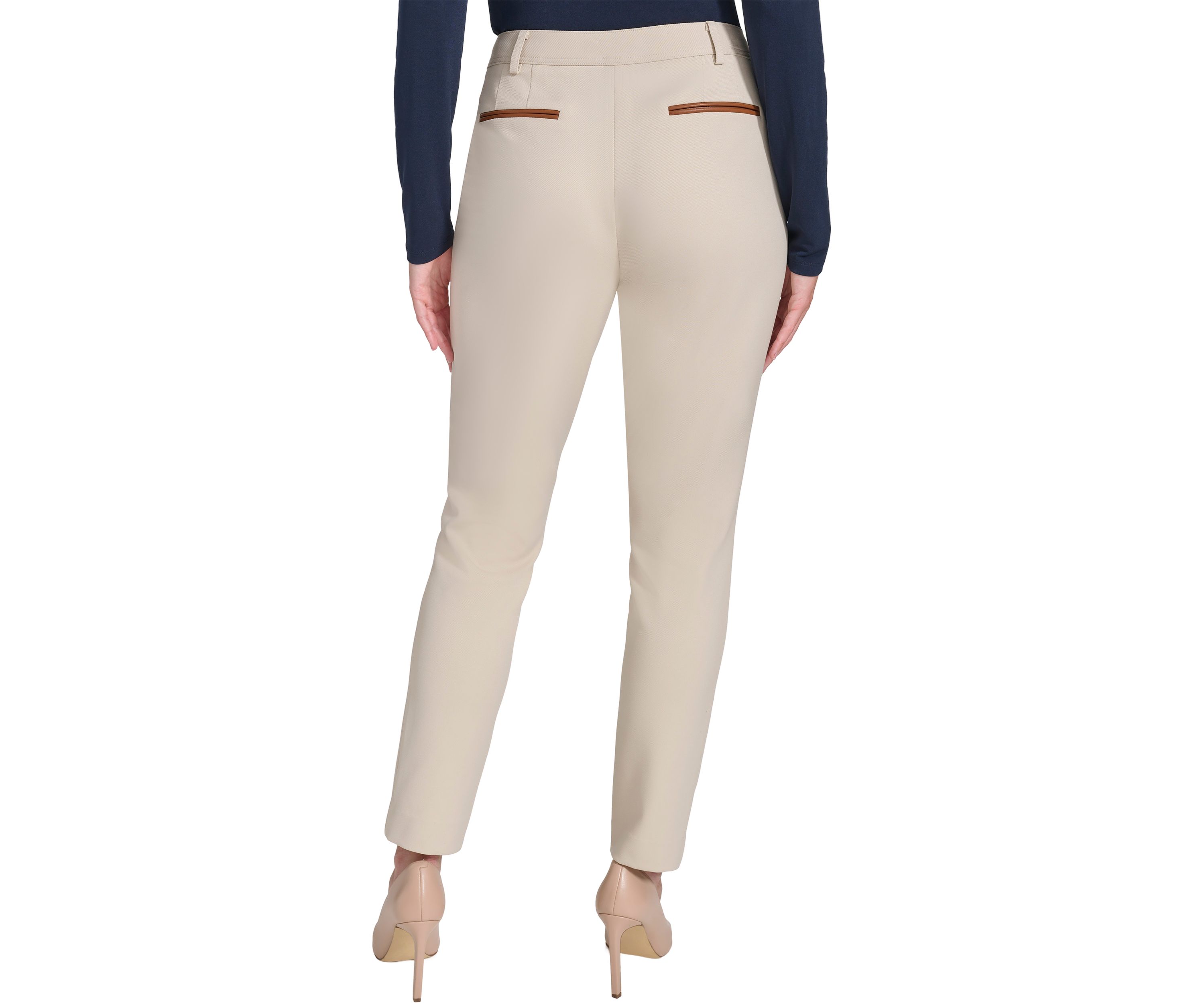 Womens Slim Ankle Pant with Zipper Pockets