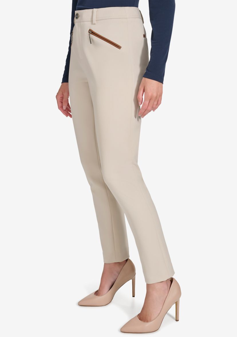 Womens Slim Ankle Pant with Zipper Pockets
