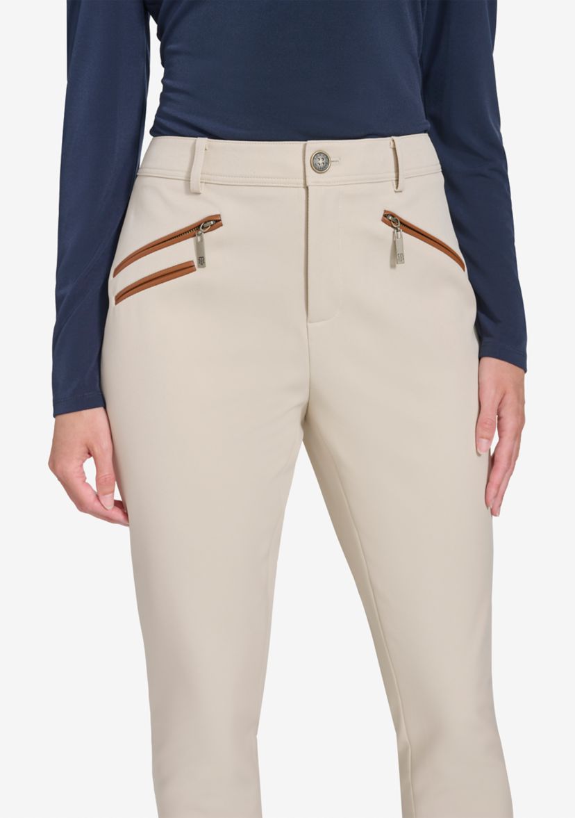 Womens Slim Ankle Pant with Zipper Pockets