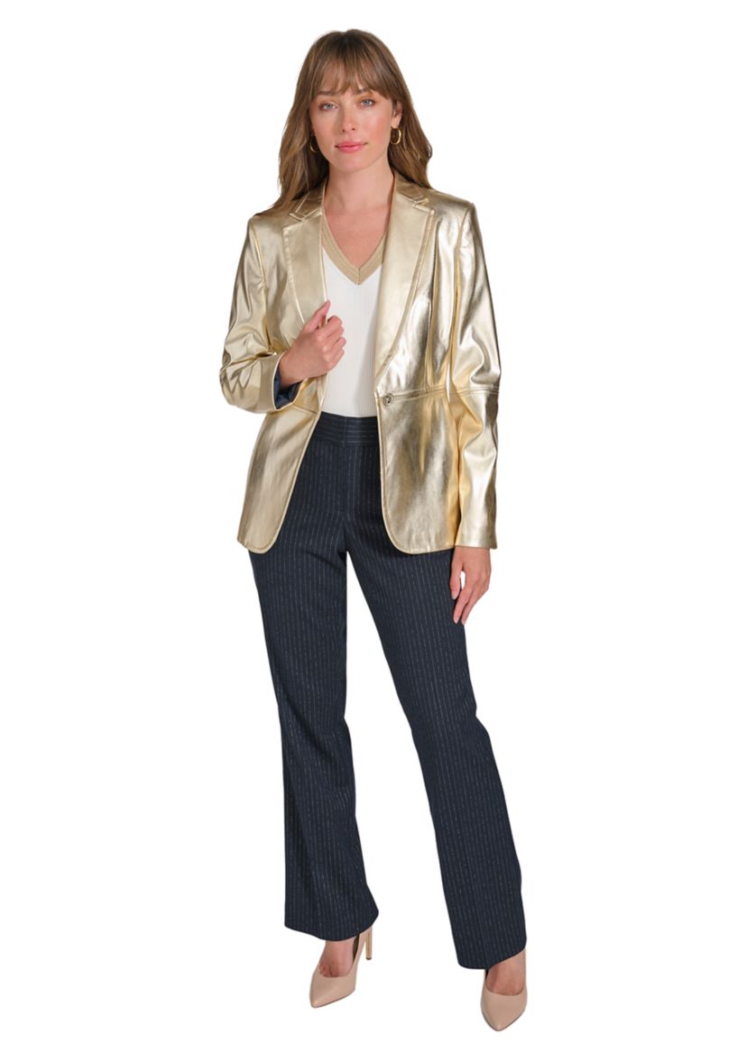 Womens One Button Gold Blazer