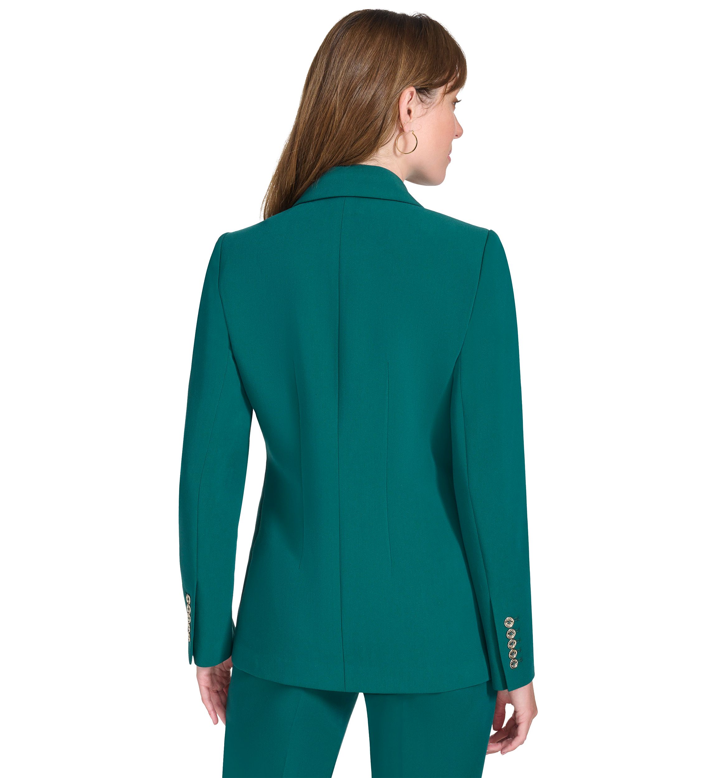 Womens Solid Double Breasted Blazer