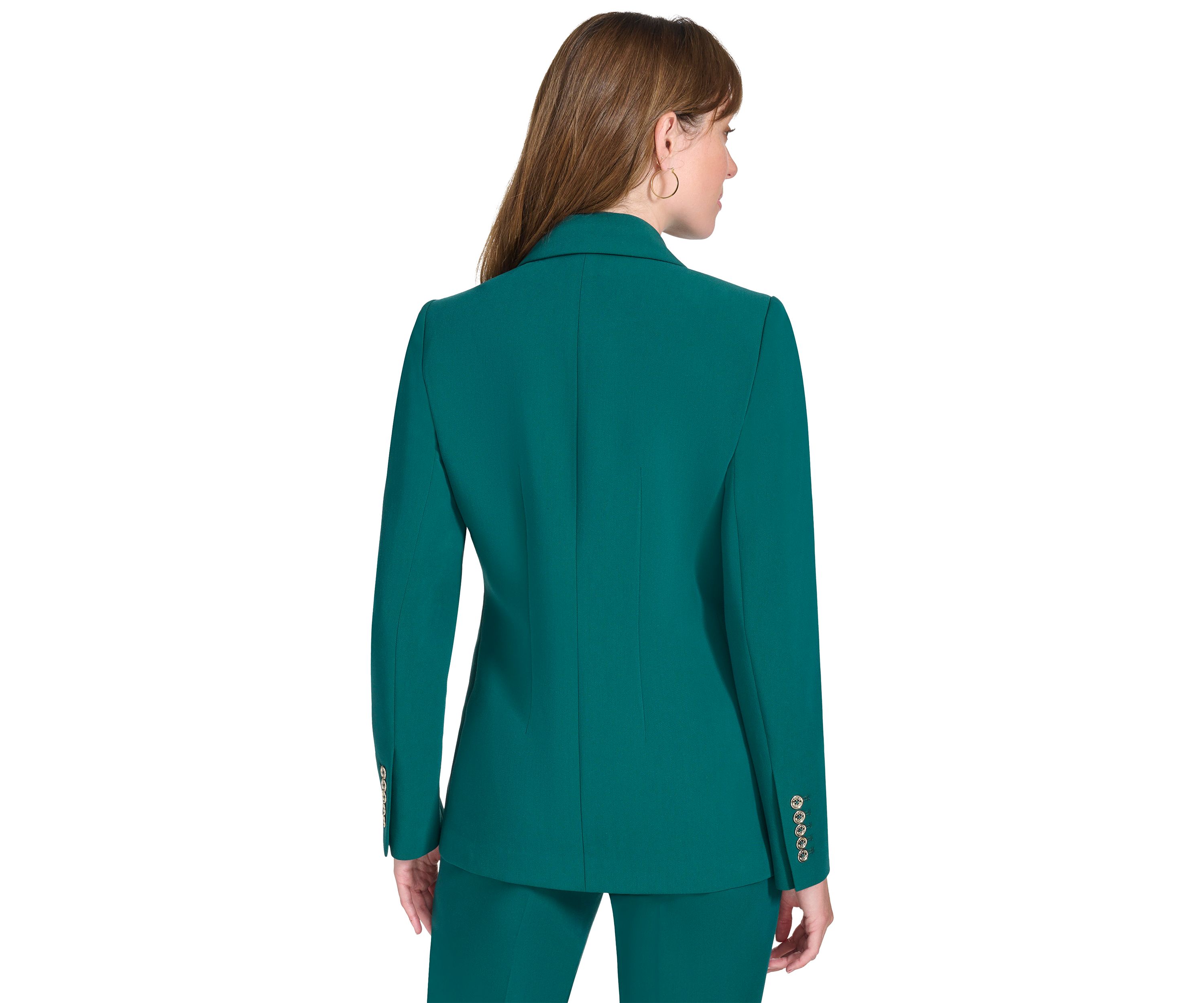 Womens Solid Double Breasted Blazer